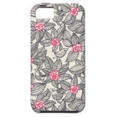 Blumenmuster mit Cartoonvögeln Case-Mate iPhone Hülle (Rückseite)