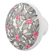 Blumenmuster mit Cartoonvögeln Keramikknauf (Rechts)