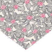 Blumenmuster mit Cartoonvögeln Kurzer Tischläufer (Ecke)