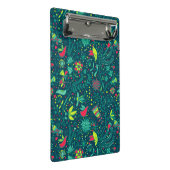 Blumenmuster mit Cartoonvögeln Mini Klemmbrett (Schrägansicht)