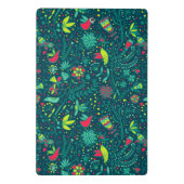 Blumenmuster mit Cartoonvögeln Mini Klemmbrett (Rückseite)