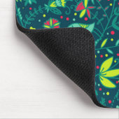 Blumenmuster mit Cartoonvögeln Mousepad (Ecke)