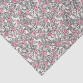 Blumenmuster mit Cartoonvögeln Seidenpapier (Ausschnitt)