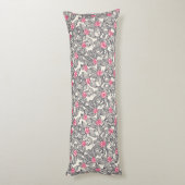 Blumenmuster mit Cartoonvögeln Seitenschläferkissen (Rückseite (Vertikal))