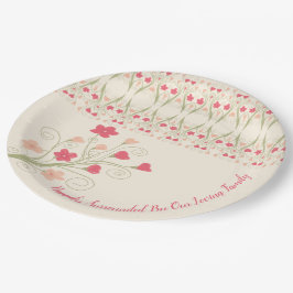 Blumenmuster mit dekorativem Muster Pappteller