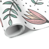 Blumenmuster mit elegantem klassischem Stil Geschenkpapier (Rolleneckpunkt)