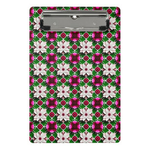 Blumenmuster mit farbenfrohen Blüten Mini Klemmbrett