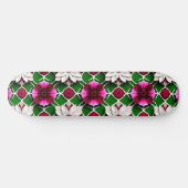 Blumenmuster mit farbenfrohen Blüten Skateboard (Horizontal)