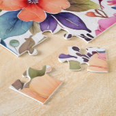 Blumenmuster mit farbigen Aquarell-Blume Puzzle (Seite)