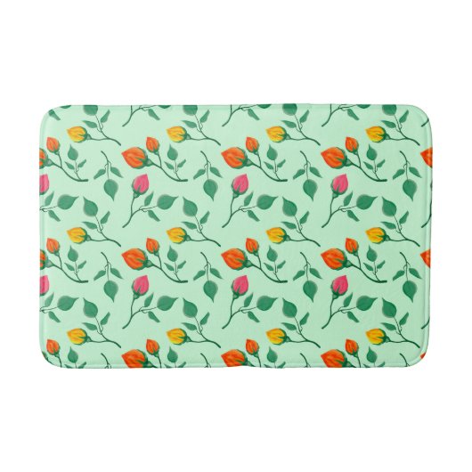 Blumenmuster mit farbigen Blume der Rose Badematte (Vorderseite)