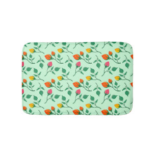 Blumenmuster mit farbigen Blume der Rose Badematte