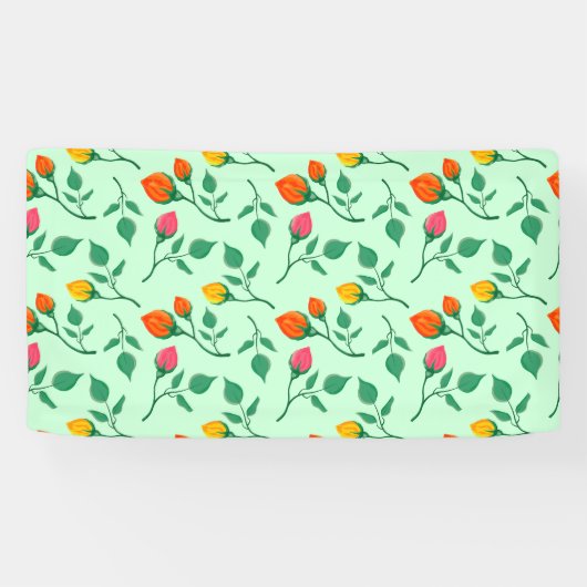 Blumenmuster mit farbigen Blume der Rose Banner (Horizontal)