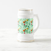 Blumenmuster mit farbigen Blume der Rose Bierglas (VorderseiteRechts)