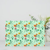 Blumenmuster mit farbigen Blume der Rose Briefpapier (Stehend Vorderseite)