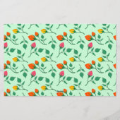 Blumenmuster mit farbigen Blume der Rose Briefpapier (Rückseite)