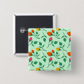 Blumenmuster mit farbigen Blume der Rose Button (Vorne & Hinten)