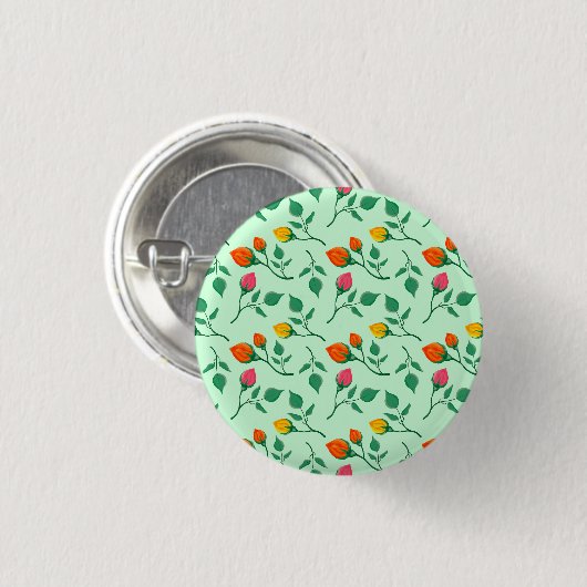 Blumenmuster mit farbigen Blume der Rose Button (Vorne & Hinten)