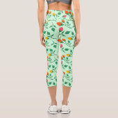 Blumenmuster mit farbigen Blume der Rose Capri Leggings (Rückseite)