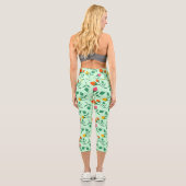 Blumenmuster mit farbigen Blume der Rose Capri Leggings (Rückseite)