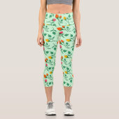 Blumenmuster mit farbigen Blume der Rose Capri Leggings (Vorderseite)