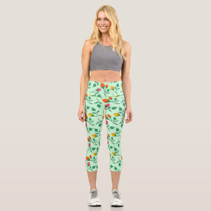 Blumenmuster mit farbigen Blume der Rose Capri Leggings