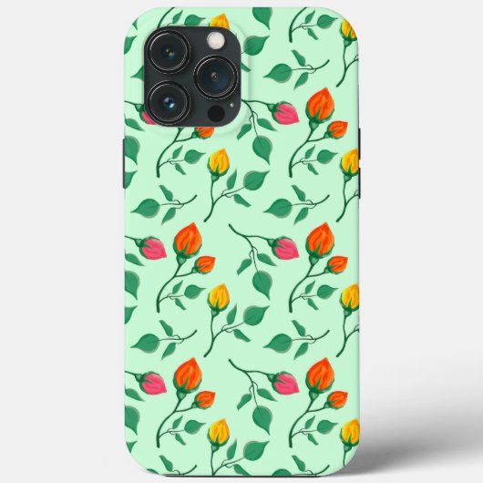 Blumenmuster mit farbigen Blume der Rose Case-Mate iPhone Hülle (Rückseite)