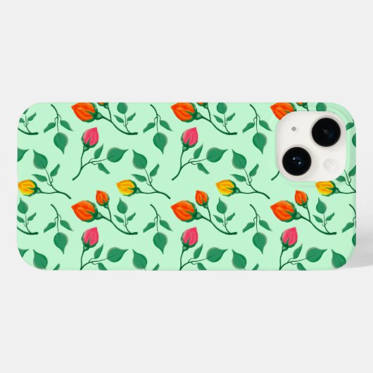 Blumenmuster mit farbigen Blume der Rose Case-Mate iPhone Hülle (Rückseite (Horizontal))