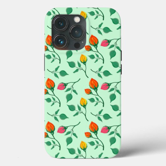 Blumenmuster mit farbigen Blume der Rose Case-Mate iPhone Hülle (Rückseite)