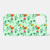 Blumenmuster mit farbigen Blume der Rose Case-Mate iPhone Hülle (Rückseite (Horizontal))