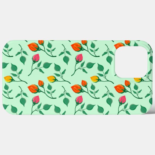 Blumenmuster mit farbigen Blume der Rose Case-Mate iPhone Hülle (Rückseite (Horizontal))