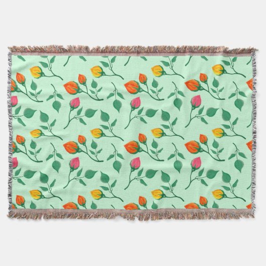 Blumenmuster mit farbigen Blume der Rose Decke (Vorderseite)