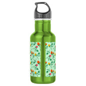 Blumenmuster mit farbigen Blume der Rose Edelstahlflasche (Rückseite)