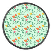Blumenmuster mit farbigen Blume der Rose Eishockey Puck (Vorderseite)