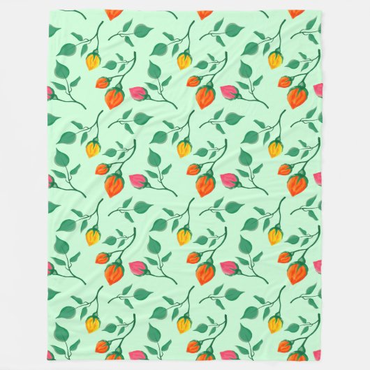 Blumenmuster mit farbigen Blume der Rose Fleecedecke (Vorderseite)