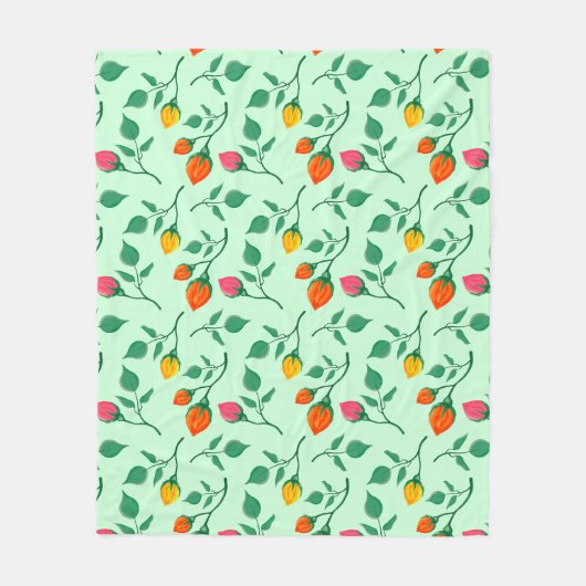 Blumenmuster mit farbigen Blume der Rose Fleecedecke (Vorderseite)