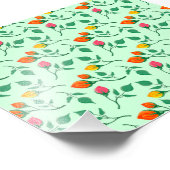 Blumenmuster mit farbigen Blume der Rose Fotodruck (Ecke)