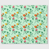 Blumenmuster mit farbigen Blume der Rose Geschenkpapier (Flach)