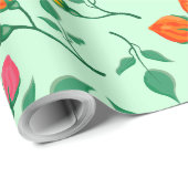 Blumenmuster mit farbigen Blume der Rose Geschenkpapier (Rolleneckpunkt)