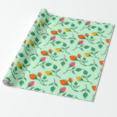 Blumenmuster mit farbigen Blume der Rose Geschenkpapier (Ungerollt)