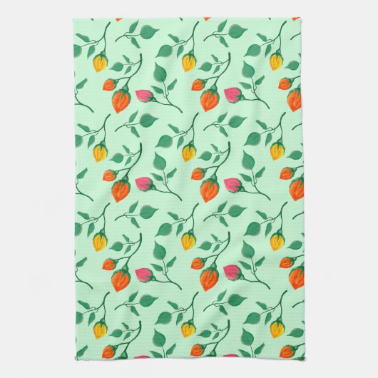 Blumenmuster mit farbigen Blume der Rose Geschirrtuch (Vertikal)