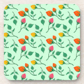 Blumenmuster mit farbigen Blume der Rose Getränkeuntersetzer (Vorderseite)