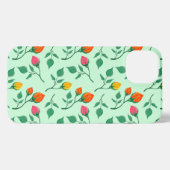 Blumenmuster mit farbigen Blume der Rose iPhone Hülle (Rückseite (Horizontal))