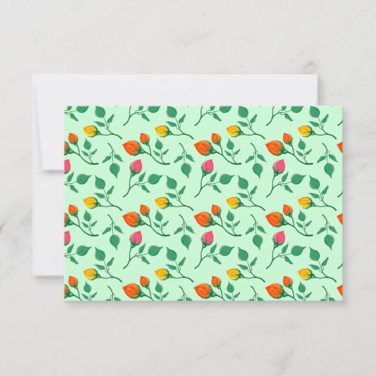 Blumenmuster mit farbigen Blume der Rose Karte (Vorderseite)