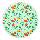 Blumenmuster mit farbigen Blume der Rose Keramikknauf (Vorderseite)
