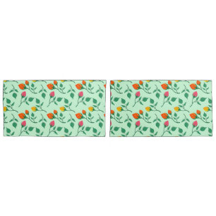 Blumenmuster mit farbigen Blume der Rose Kissenbezug
