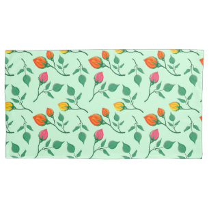 Blumenmuster mit farbigen Blume der Rose Kissenbezug