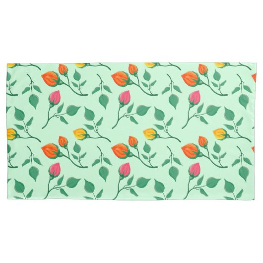 Blumenmuster mit farbigen Blume der Rose Kissenbezug (Vorderseite)