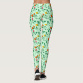 Blumenmuster mit farbigen Blume der Rose Leggings (Rückseite)