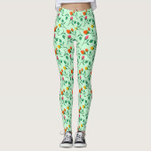 Blumenmuster mit farbigen Blume der Rose Leggings (Vorderseite)