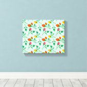 Blumenmuster mit farbigen Blume der Rose Leinwanddruck (Insitu (Holzboden))